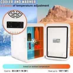 Kylskåp-10L portabelt litet kylskåp för fordon och hem, mini bilkylskåp, kallt och varmt dubbla lägen, tyst drift