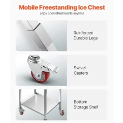 31L Rullande Kylbox, Utomhus Stående Islåda, Praktisk Med Hjulfunktion