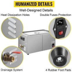 10L 240W 40kHz kommersiell digital ultraljudsrengörare, djuprengöring, justerbar tid/temperatur, humaniserad design, bred applikation