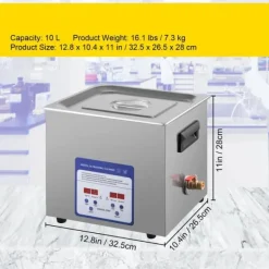 10L 240W 40kHz kommersiell digital ultraljudsrengörare, djuprengöring, justerbar tid/temperatur, humaniserad design, bred applikation