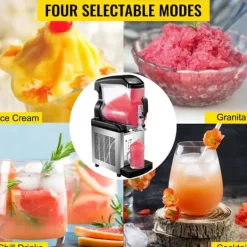 Slushmaskiner-6L 450W slush maskin för hemmabruk, 4 valbara lägen, effektiv kylning, 360° omrörning, lätt att använda, lätt att rengöra