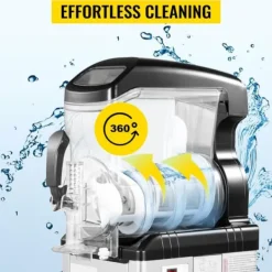 Slushmaskiner-6L 450W slush maskin för hemmabruk, 4 valbara lägen, effektiv kylning, 360° omrörning, lätt att använda, lätt att rengöra