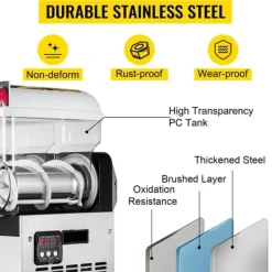 15L X 3 tankar 1800W slaskmaskin med exakt kontrollpanel, snabb kylning, hänsynsfull design, lätt att rengöra, bred applikation