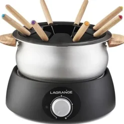 Fondueset-LAGRANGE Fondue Classic - 12 gafflar - 900W - Lätt trä