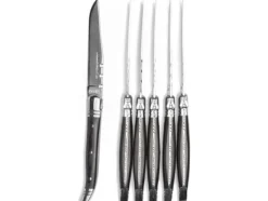 Laguiole Heritage stekknivar 6 st Svart