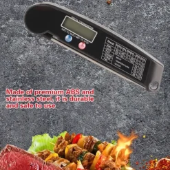 Matlagningstermometrar-LCD digital kötttermometer med hopfällbar sond kök matlagning BBQ grill temperaturmätare