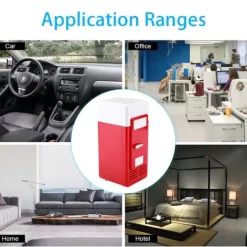 Kylskåp-LED Mini USB Kylskåp USB Kylskåp Dryckesburkar Kylskåp och Värmare Röd