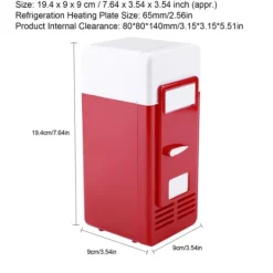 Kylskåp-LED Mini USB Kylskåp USB Kylskåp Dryckesburkar Kylskåp och Värmare Röd