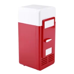 Kylskåp-LED Mini USB Kylskåp USB Kylskåp Dryckesburkar Kylskåp och Värmare Röd