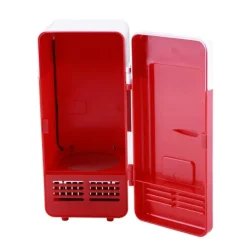 Kylskåp-LED Mini USB Kylskåp USB Kylskåp Dryckesburkar Kylskåp och Värmare Röd