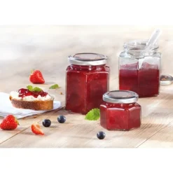 Leifheit Honungsburkar-3209 Syltburk Sexkantig 106 ml Glas/Silver