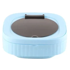 Tvättmaskiner-Liten hopfällbar tvättmaskin TPE och PP 100‑240V Inbyggd dehydrator 6L Mini Bärbar Hinkbricka för Underkläder Strumpa Blå US Plugg