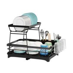 Diskställ & Torkställ-LIVIT Diskställ med Dubbel Nivå i Svart