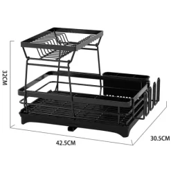 Diskställ & Torkställ-LIVIT Diskställ med Dubbel Nivå i Svart