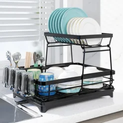 Diskställ & Torkställ-LIVIT Diskställ med Dubbel Nivå i Svart