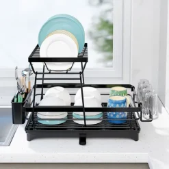 Diskställ & Torkställ-LIVIT Diskställ med Dubbel Nivå i Svart