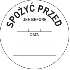 Livsmedelssäkerhetsetiketter förbrukar före PL EN 500 st
