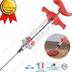 Jerkyspruta-Livsmedelsspruta - LUNAVO - 30ml - Plast - Graderad redskap - Röd