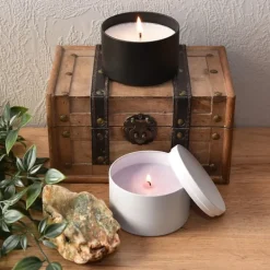 Förvaringsburkar-Ljusburk Med Lock 12 st - Vit - 236 ml - Metall