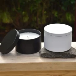 Förvaringsburkar-Ljusburk Med Lock 12 st - Vit - 236 ml - Metall