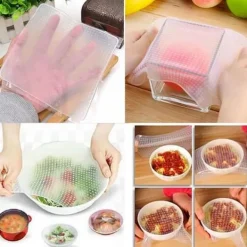 Lock - Set om 4 - Livsmedelsklassad silikon - Hermetiska - Återanvändbara - Justerbara