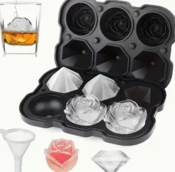 Isformar-Lollanda 6 fack isbitsskål med lock, isbitar, rund, kula, BPA-fri, återanvändbar, isbollsformare