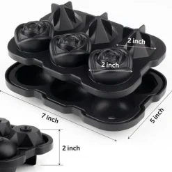 Isformar-Lollanda 6 fack isbitsskål med lock, isbitar, rund, kula, BPA-fri, återanvändbar, isbollsformare