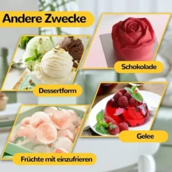 Isformar-Lollanda 6 fack isbitsskål med lock, isbitar, rund, kula, BPA-fri, återanvändbar, isbollsformare