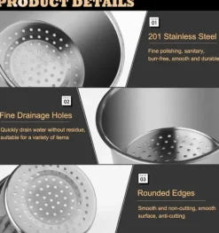 Lollanda 2 st Rostfritt stål svanformad diskbänkskorg, Swan Sink Strainer Basket, avloppskorg för diskbänk