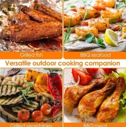 Lollanda Grillkorg 2 st - Rostfri Grillkorg-Rullbar, Camping, Trädgård, Handtag, Krok