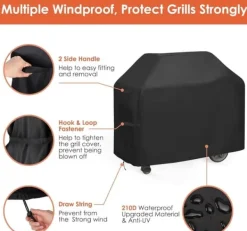 Lollanda Grillskydd, Kraftigt grillöverdrag Vattentätt Grill Skydd 145x61x117 cm – 210D Oxford Vattentätt, UV-skydd