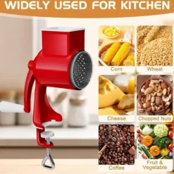 Lollanda Manuell nötkvarn med 2 avtagbara trumblad, ostrivare med vev, jordnötskvarn, mandelkvarn