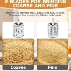 Lollanda Manuell nötkvarn med 2 avtagbara trumblad, ostrivare med vev, jordnötskvarn, mandelkvarn