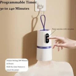 Torktumlare-Lollanda Portabel torktumlare – 360° varmluftstork med torkpåse, tyst drift, timer 30–240 minuter, perfekt för resa