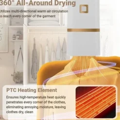 Torktumlare-Lollanda Portabel Torktumlare, Minitork för Kläder, Snabbtork, med Torkpåse, Kompakt, för Resor & Hem