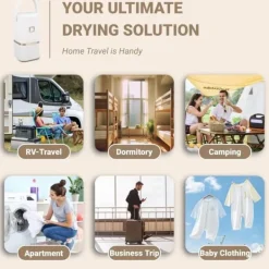Torktumlare-Lollanda Portabel Torktumlare, Minitork för Kläder, Snabbtork, med Torkpåse, Kompakt, för Resor & Hem