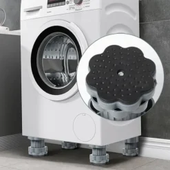 Tvättmaskiner-Lollanda Tvättmaskin Vibrationsdämpare Fötter 4-pack – Höjdjusterbara, Halkfria och Stötdämpande Kuddar för Tvättmaskin och Torktumlare