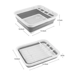 Diskställ & Torkställ-Lollanda Vikbar Diskställ 36.5 cm, Hopfällbart Diskställ i grått - Plast, Dräneringsbricka, Kök, Diska, Camping