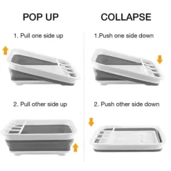 Diskställ & Torkställ-Lollanda Vikbar Diskställ 36.5 cm, Hopfällbart Diskställ i grått - Plast, Dräneringsbricka, Kök, Diska, Camping