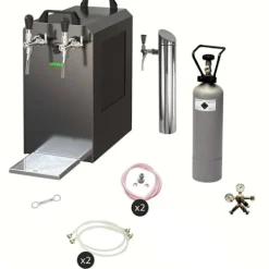 Ölkranar-Öltapp - STREAM 80 ölväska, genomströmningskylare, 2-rads torrkylare, KEG:5 liters adapter, KEG 2:utan