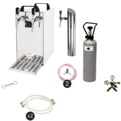 Ölkranar-Öltapp- kontakt 40 2-sidigt torrkylare, kontinuerlig kylare 50 liter / h, inkl. Dispenserspelare, Green Line, KEG:Type A, KEG 2:Type D