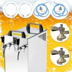 Ölkranar-öltapp Kontakt 40/K 2-linjers torrkylningsenhet av rostfritt stål, 50 liter/h, med membranpump, Green Line, KEG:Type M, KEG 2:Type G