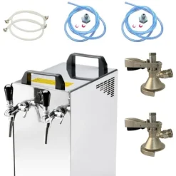 Ölkranar-öltapp Kontakt 40/K 2-linjers torrkylningsenhet av rostfritt stål, 50 liter/h, med membranpump, Green Line, KEG:Type M, KEG 2:Type G