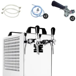 Ölkranar-öltapp Kontakt 40/K 2-linjers torrkylningsenhet av rostfritt stål, 50 liter/h, med membranpump, KEG:5 liters adapter, KEG 2:5 liters adapter