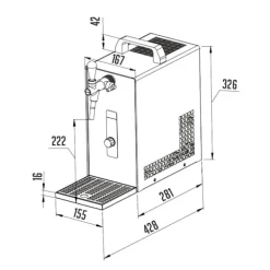 Ölkranar-Öltapp, öldispenser, ölmaskin, ölautomat, ölkylare PYGMY 25, en linje torr kylare, 35 liter/h -Bierkoffer, waterchiller, Green Line, KEG:utan