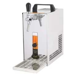 Ölkranar-Öltapp, öldispenser, ölmaskin, ölautomat, ölkylare PYGMY 25 / K med membranpump, 1-rads torrkylare av rostfritt stål, 35 liter/h, Green Line