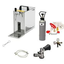 Ölkranar-Öltapp, Öltappingssystem, PYGMY 25, en linje torr kylare, 35 liter/h -Bierkoffer, waterchiller, Rengöringssats för kran och kagge, KEG:NC Adapter
