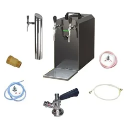 Ölkranar-Öltapp STREAM 50K med luftpump, ölväska, genomströmningskylare 2-radig torr svalare, upp till 55 liter / h - SVART UTGÅNG, KEG:utan, KEG 2:Type A