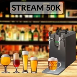 Ölkranar-Öltapp STREAM 50K med luftpump, ölväska, genomströmningskylare 2-radig torr svalare, upp till 55 liter / h - SVART UTGÅNG