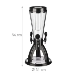 Dryckesautomater-Öltorn, 64x31 cm, Transparent, Svart